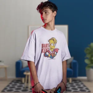 Camiseta para hombre con Bart Simpson vestido como Clark Kent de Superman, mostrando el logotipo de Superman debajo de su camiseta, de la sección de camisetas inspiradas en personajes icónicos