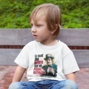 Camiseta infantil con un mafioso italiano al estilo El Padrino y el texto Le haré una oferta que no podrá rechazar.