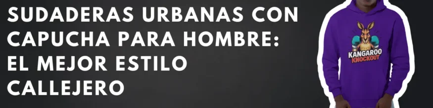 Sudadera con capucha de hombre con imagen de un canguro con guantes de boxeo y el texto "Kangaroo Knockout", ideal para amantes del deporte y el humor, de nuestra colección de moda deportiva.