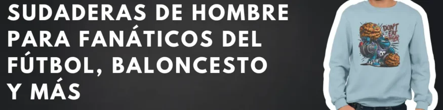 Sudadera de hombre con capucha, diseño del Monstruo de las Galletas levantando una pesa y una galleta, con el mensaje 'DON'T EAT SUGAR'.